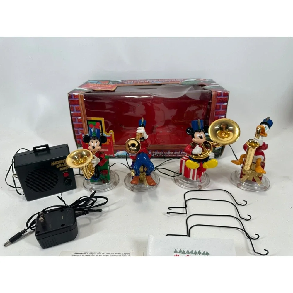 Mr. Christmas Mickey Mouse‎ Brass Band Animated 21 Carols 1995 Vintage WORKING
